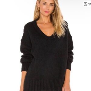 Free People Brookside Black scoop neck Women's Sweater size small